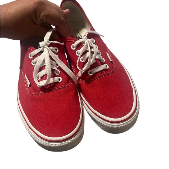 Vans Men's “Authentic shoe” Red Canvas Sneakers size 9.5 men’s - Picture 7 of 8